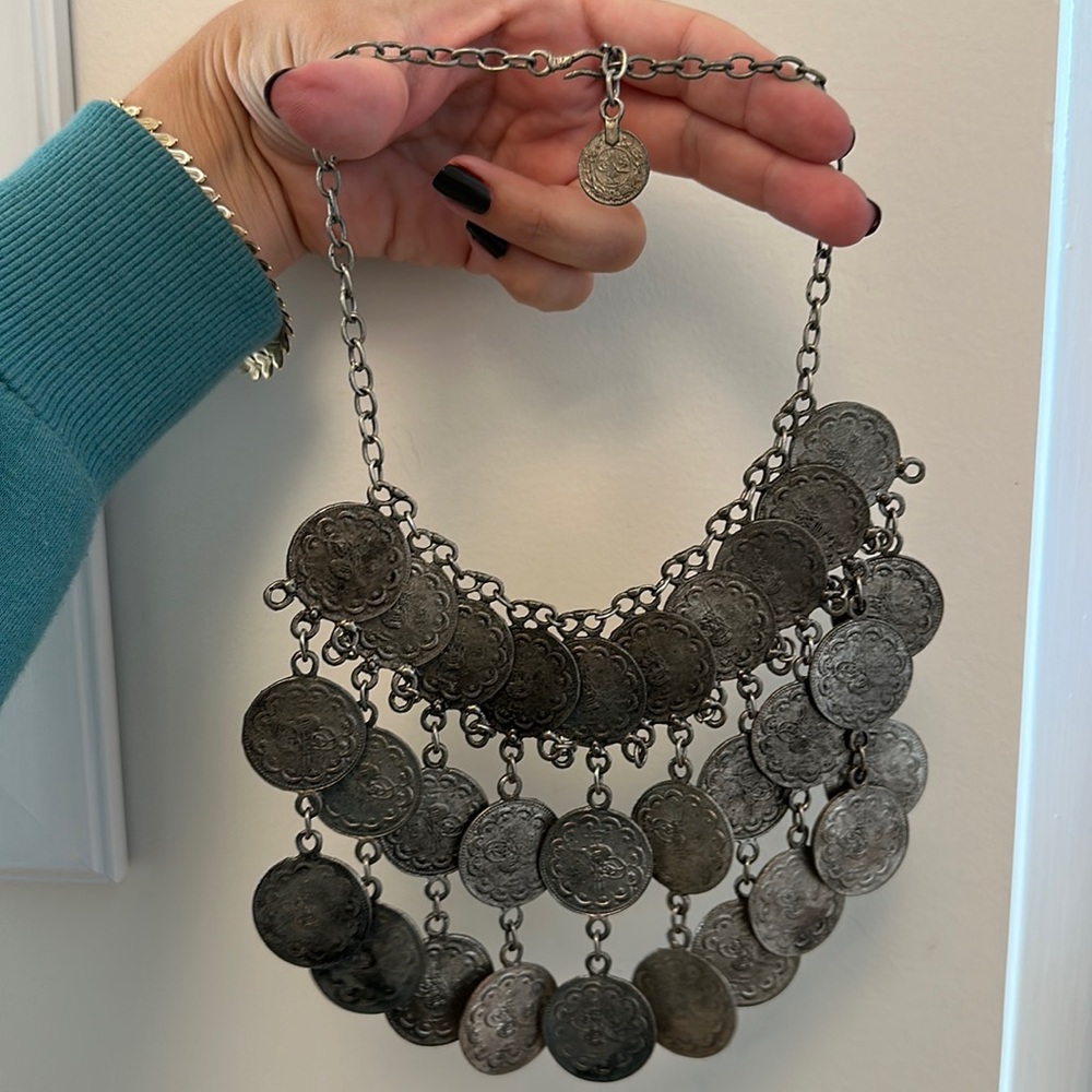Rusted Silver coin necklace from LF